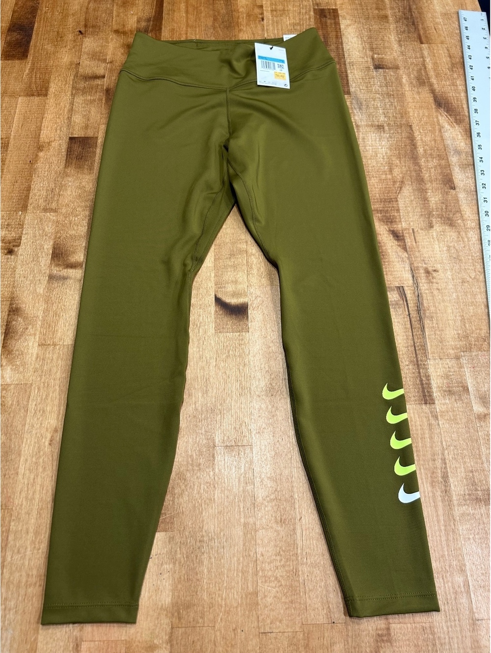 womens Nike Dri-FIT Olive Green Athletic Leggings Size M